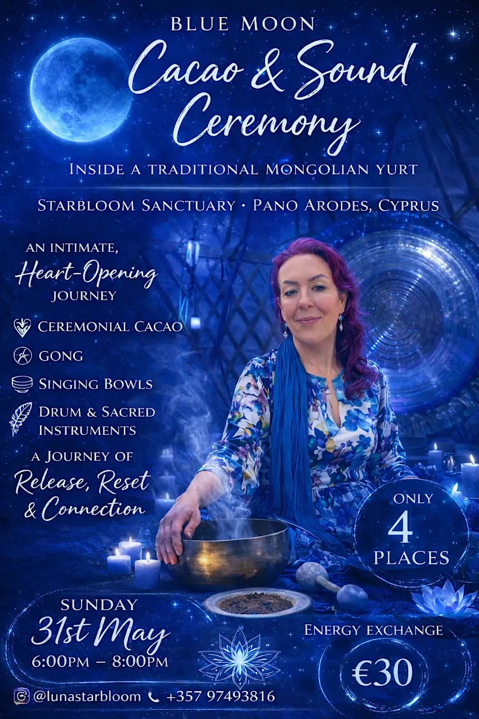 Blue Full Moon Cacao & Sound Ceremony.