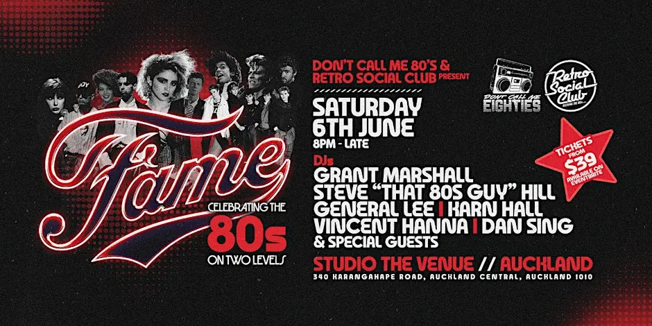 Fame. Celebrate the music of the most magnificent decade, the 80s!!