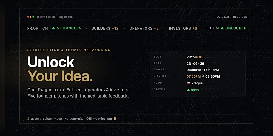 Startup Pitch & Themed Networking Prague | Unlock Your Idea