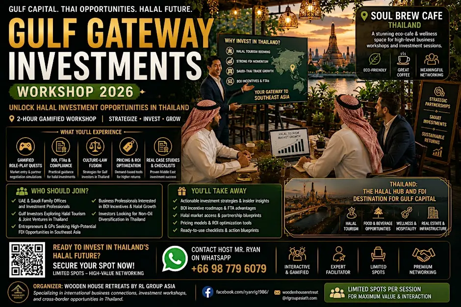 Halal Investment Workshop Thailand 2026: Gulf Gateway for UAE & Saudi.