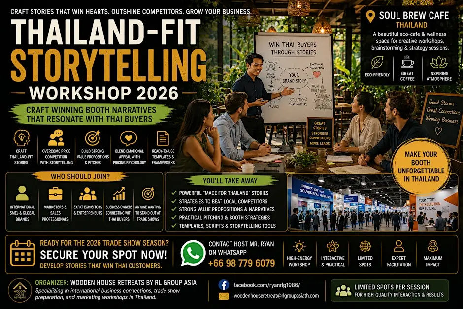 Thailand-Fit Storytelling Workshop 2026: Craft Winning Booth Narratives.