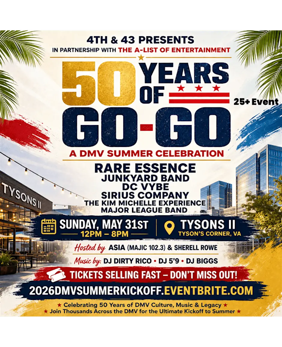 “2026 DMV SUMMER KICKOFF MUSIC FEST w/RARE ESSENCE JYB DCVYBE SIRIUS CO KIM