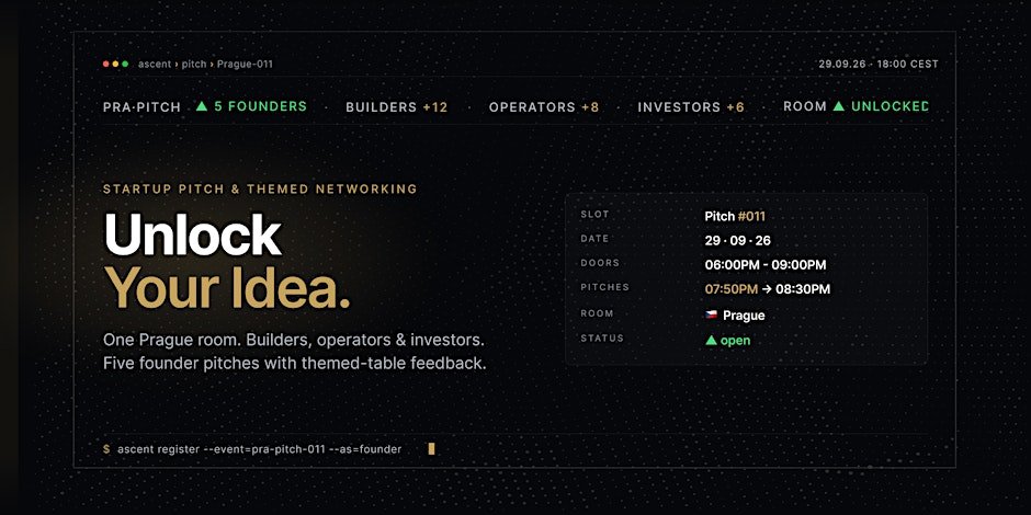 Startup Pitch & Themed Networking Prague | Unlock Your Idea