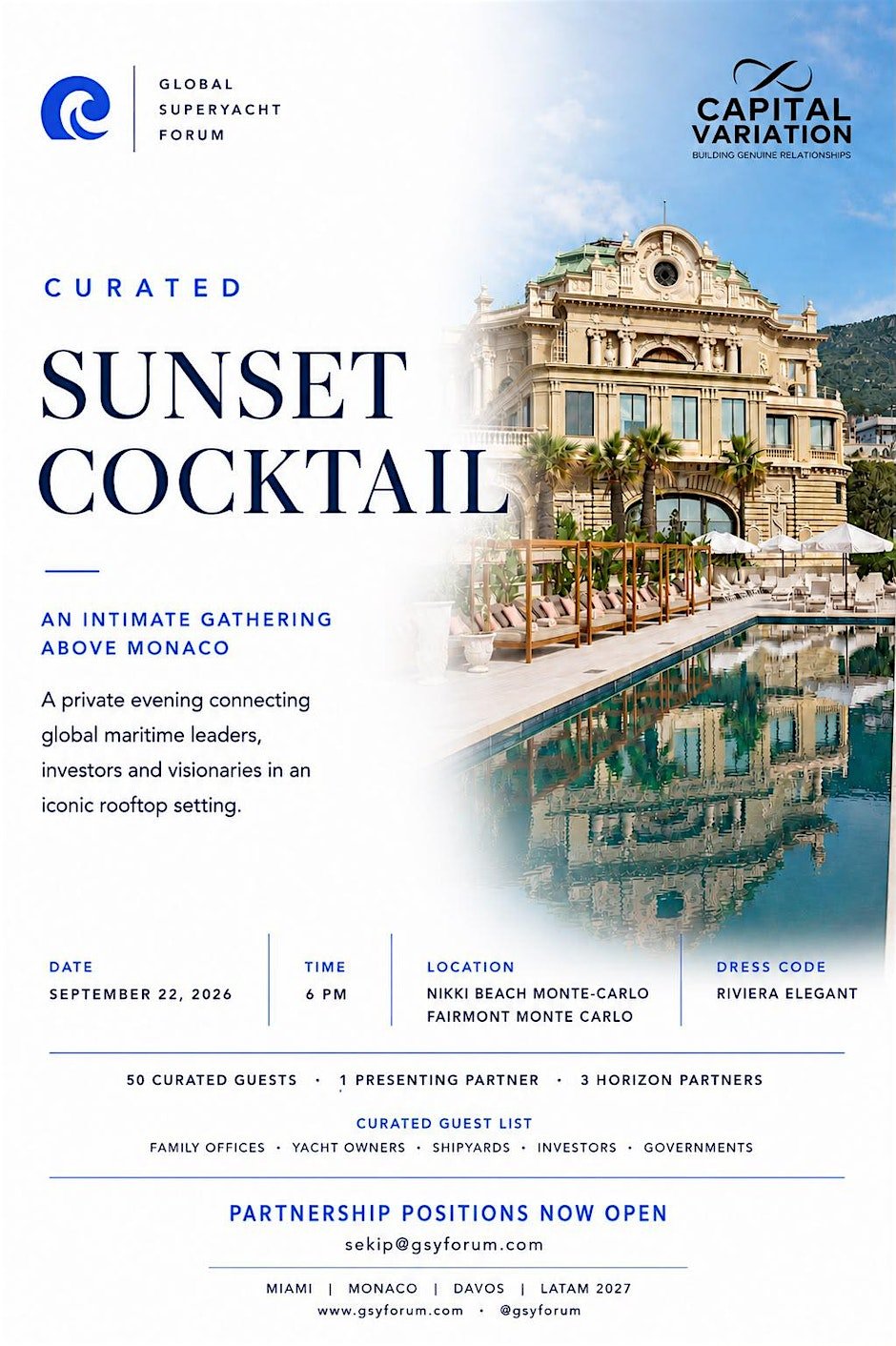 GSY Forum & Capital Variation come to Monaco!
