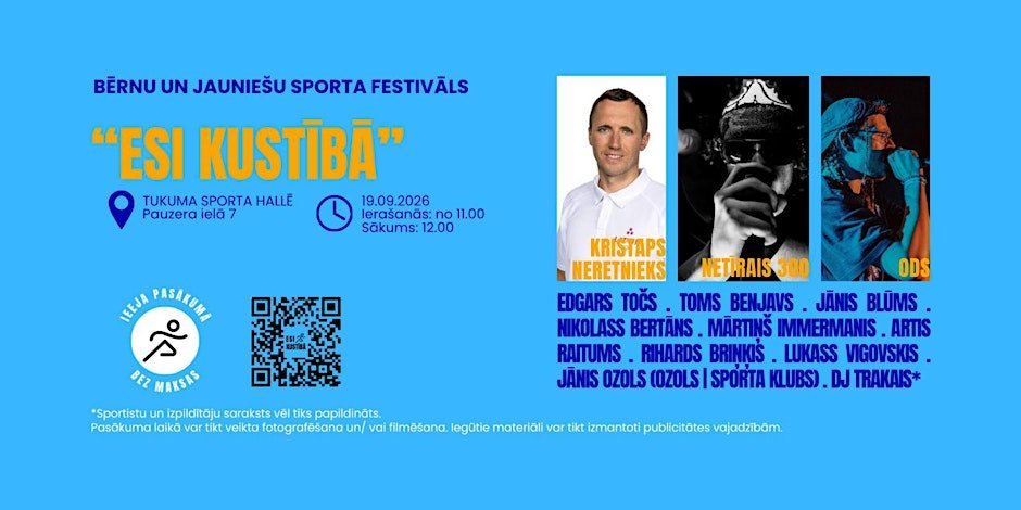 Bērnu un jauniešu sporta festivāls - "Esi kustībā"