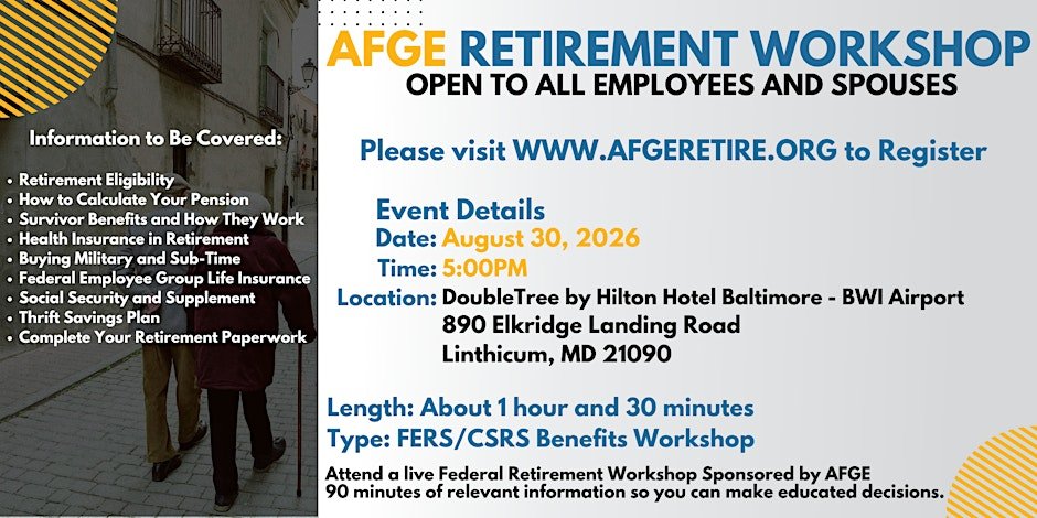 AFGE Retirement Seminar - Linthicum - 08/30/26