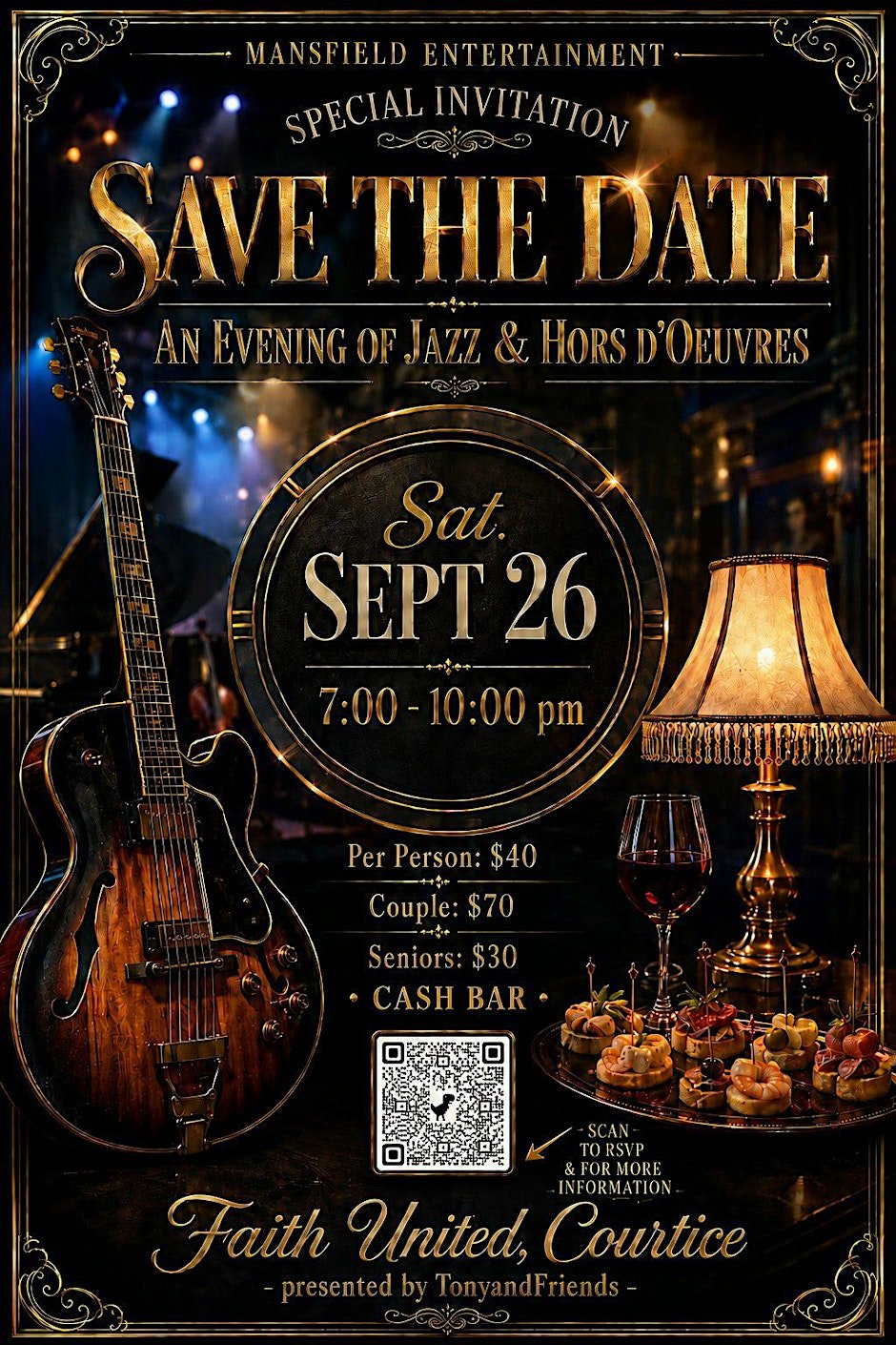 Mansfield Entertainment - Evening of Jazz & Hors D’Oeuvres at Faith United